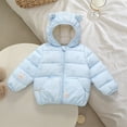 thumbnail image 2 of newwalpole Toddler Baby Boys Girls Winter Coats Jacket Warm Clothes for Kid Thick Ears Hoodie Velvet Snowsuit(Sky Blue,12-18 Months), 2 of 9