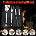 thumbnail image 5 of 3-Pieces Stainless Steel Barbeque Grilling Tool Set with Carry Bag,Stainless Steel Grilling Accessories,Includes a Spatula/Fork/Pair of Tongs,a Cloth Storage Bag,for Backyard Outdoor Kitchen, 5 of 6