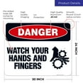 thumbnail image 3 of Watch Your Hands And Fingers Sign, OSHA Danger Sign,, 3 of 8