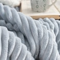 thumbnail image 3 of DISSA Sherpa Fleece Blanket Fuzzy Soft Throw Blanket Warm Cozy Blankets for Couch Sofa Bed(Pure Grey, 90"x90"), 3 of 7