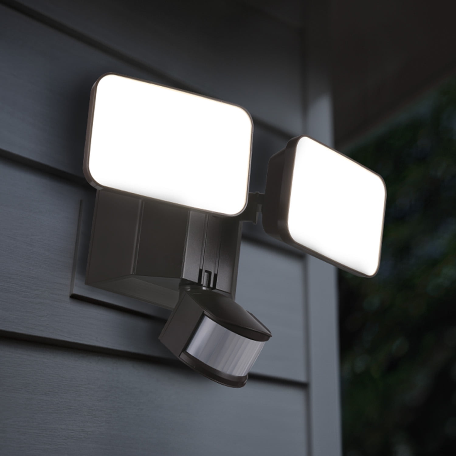LEONLITE 28W Dusk to Dawn LED Security Flood Light, GFCI Outlets & Motion Sensor, Hardwired, Bronze