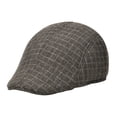 thumbnail image 2 of Eoperou Men Beret Plaid Peaked Dome Short Brim Sweat Absorption Vintage Windproof Sun Protection Painter Hat Streetwear, 2 of 8