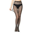 thumbnail image 4 of Lovskoo Collants Taille Haute pour Femmes Bas Résille Mode pour Dames Ajourés en Maille Imprimée Collants Résille Bas Collants Noir, 4 of 7