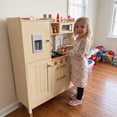 thumbnail image 5 of Pirecart Kids Pretend Play Kitchen Set, Height Adjustable Wooden Kitchen Playset with Realistic Light & Sound and Cooking Accessories, Beige, 5 of 10