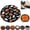 B-1PCS, variant on Halloween Round Fitted Tablecloth with Elastic Cute Black Cat Pumpkin Bat Tree Circle Table Cloth for 40-44" Tables Scary Spooky Holiday Wipeable Washable Table Cover (A-1PCS)
