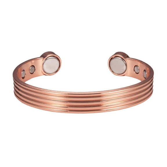 Metaljc Magnetic Copper Cuff Bracelets for Men Women, Adjustable Fashion Jewelry