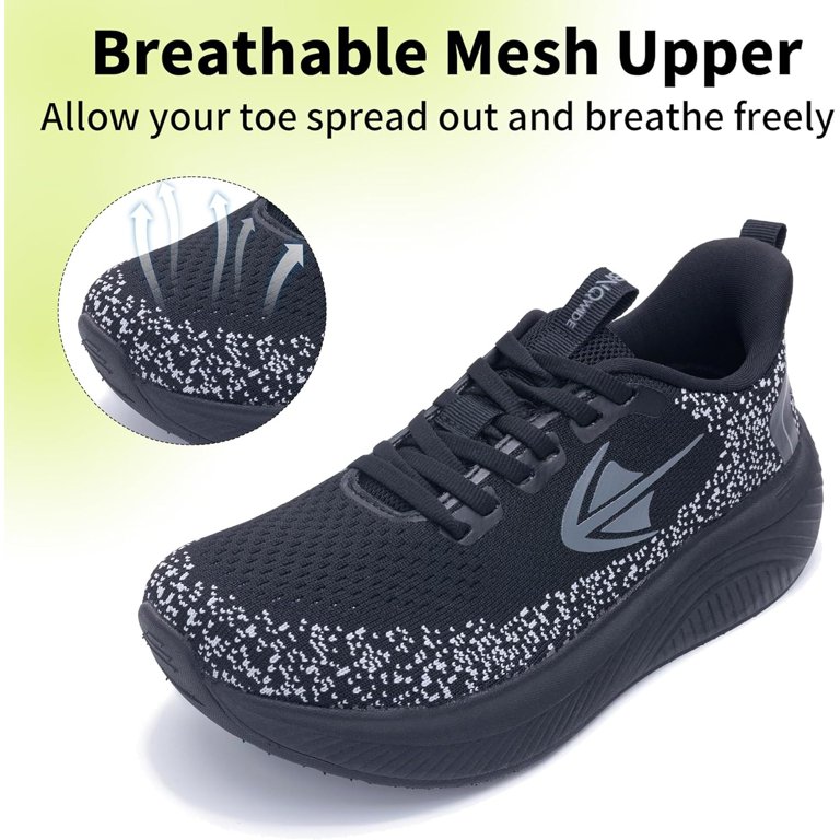 AOV Women's Walking Orthotic Sneakers - Arch Support, Lightweight Breathable, Navy Pink, Size 9 - For Running, Gym, Work