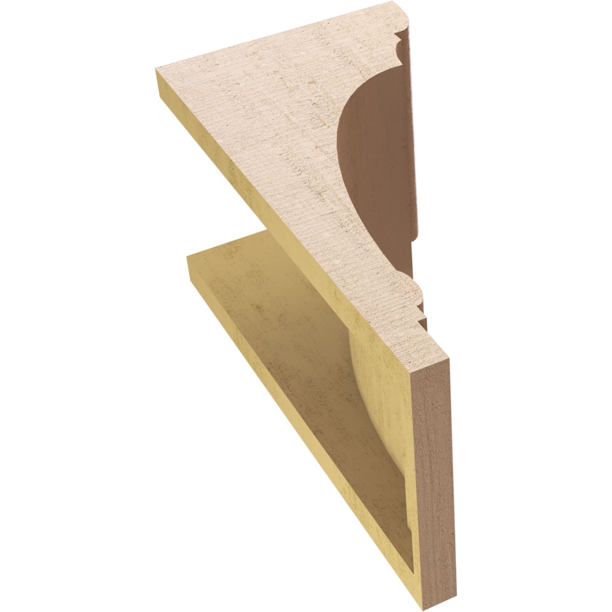 8"W x 8"D x 16"H Wide Hughes Rough Cedar Woodgrain TimberThane Corbel, Primed Tan