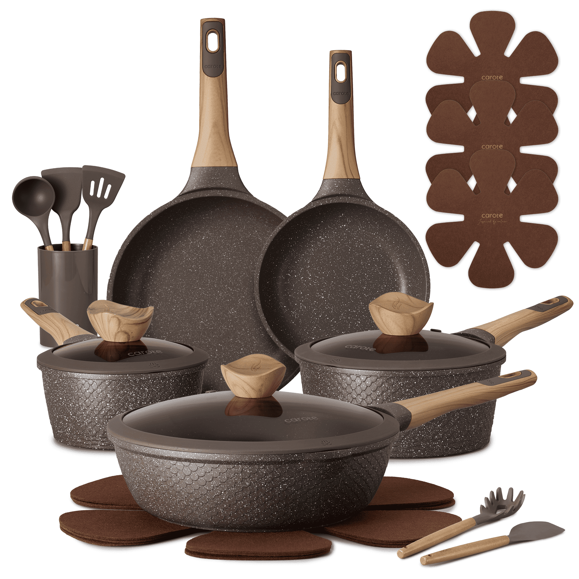T-fal Comfort Titanium Nonstick Cookware, 14 piece Set, Black