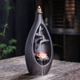 thumbnail image 4 of 1pc Purple Clay Backflow Incense Burner, Yoga Meditation & Relaxation Home Decor (Without Incense), 4 of 7