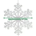 thumbnail image 3 of Copos De Nieve Grandes – Juego De 5 Copos De Nieve Blancos Con Purpurina – Medidas 12.0 In De Profundidad – Dos Diseños Variados Decoraciones De Copos De Nieve – Decoración De Ventana Con Copos De Nie, 3 of 5