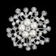 thumbnail image 2 of Ramillete de boda para mujer, broche de hoja de flor elegante con perlas de imitación de cristal transparente para mujer, novia, 2 of 3