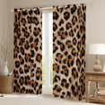 thumbnail image 2 of Homewish Animal Print Black Out Curtains For Teens Boys Girls,Wildlife Leopard Cheetah Curtains Pack of 2 (42x63 Each),Black Brown Bedroom Curtains,Lightweight Room Decor, 2 of 6