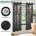 thumbnail image 3 of Yayeee Window Curtains Light Filtering 63"x52" Grommet Panel Pair Home Living Room Decor, Black Watercolor Space, 3 of 7