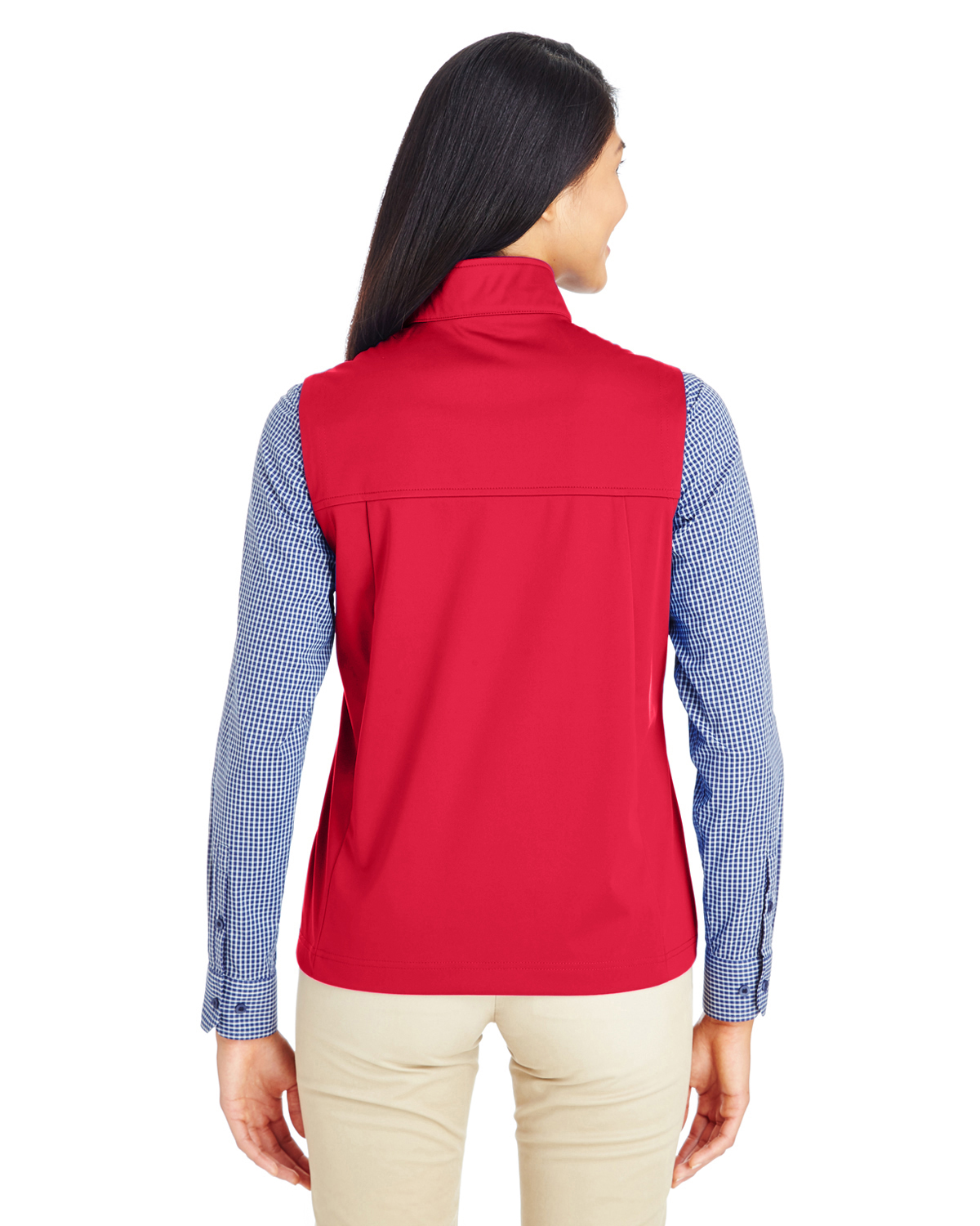 Ladies' Techno Lite Three-Layer Knit Tech-Shell Quarter-Zip Vest - CLASSIC RED - S - image 2 of 3