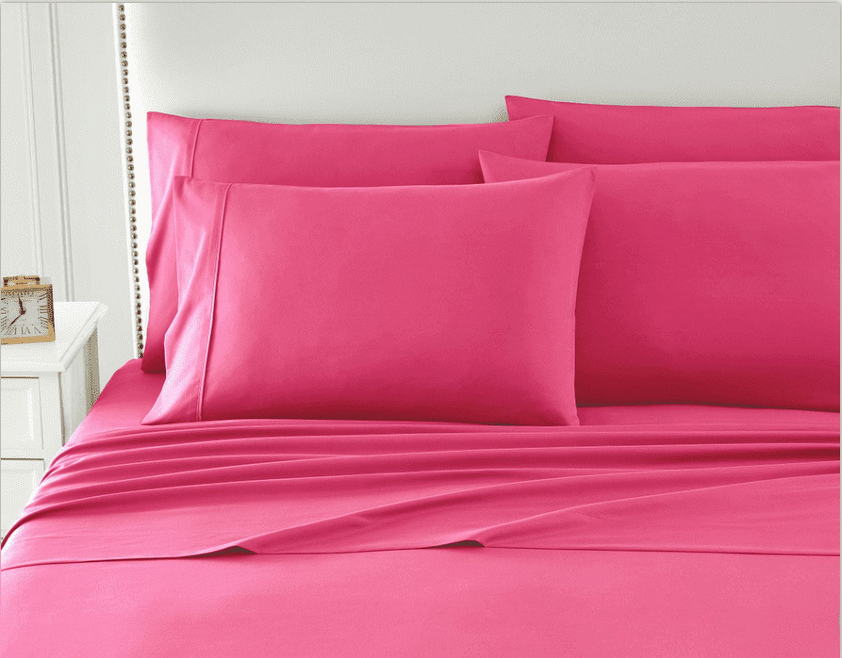 Sweet Home Collection 1500 Series Bed Sheets - Extra Soft Microfiber Deep Pocket 6pc Sheet Set - Fuchsia, Twin XL