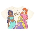 thumbnail image 2 of Disney Princess Rapunzel Jasmine Ariel Cropped T-Shirt and Leggings with Skirt Overlay Outfit Set Toddler to Big Kid, 2 of 3
