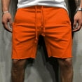 thumbnail image 2 of Icvfdpl Men'S Casual Shorts Loose Comfortable Jeans Summer Fashion Heavyweight Knee Length Trousers Leisure Short Pants Lightweight Man Daily Wear Orange Xl, 2 of 5