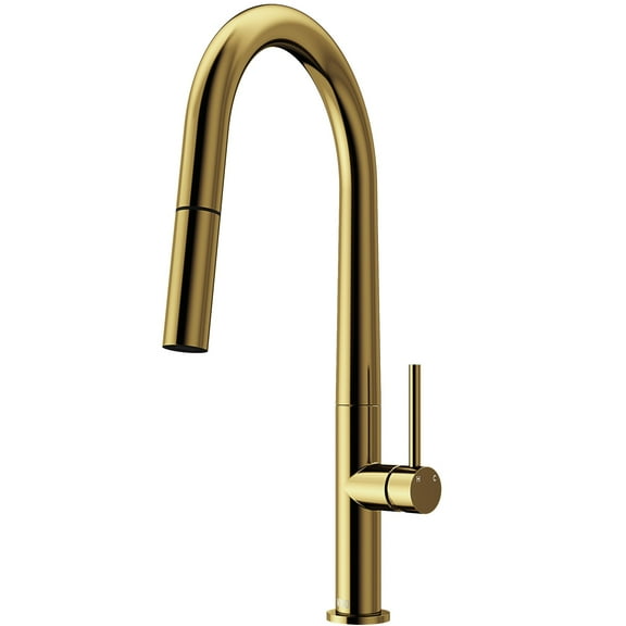 Open Box VIGO Greenwich Single Handle Pull-Down Sprayer Kitchen Faucet in Matte Brushed Gold