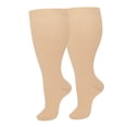 thumbnail image 2 of FASHOFT Compression Socks For Women Solid Color Plus Size Thigh High Socks Elastic Pressure Design Comfortable Long Socks For Daily Wear Travel And Leg Care Use Womens Hosiery Beige, 2 of 3