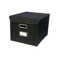 thumbnail image 3 of Cesta de almacenamiento plegable de tela decorativa con tapas, caja de almacenamiento organizadora para Negro, 3 of 9