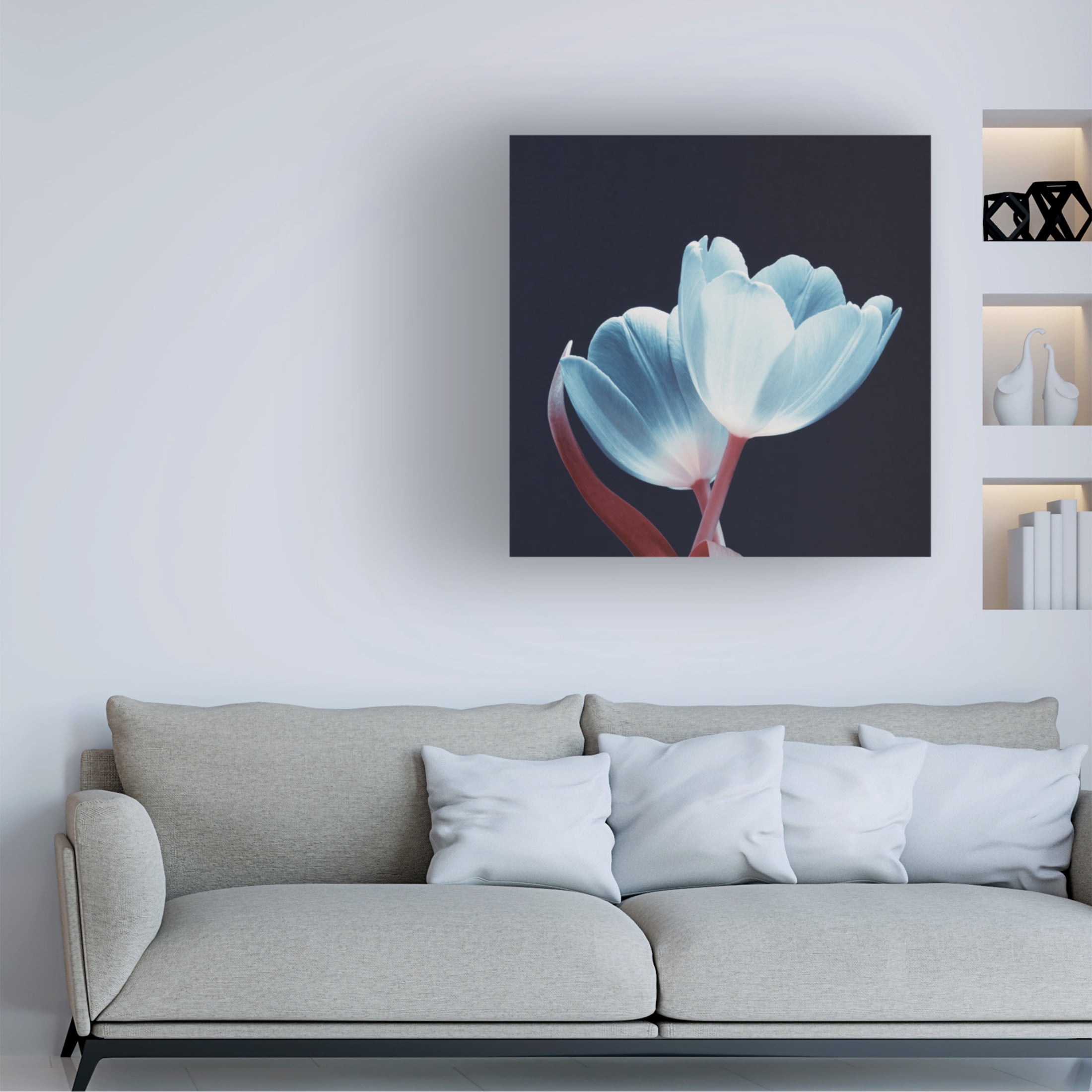 Canvas Wall Art - Bilge Paksoylu 'Loving Couple White Red Dsc1915' Wall Art for Living Room, Bedroom, or Office D?cor by Trademark Fine Art - 14 x 14 Inches