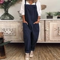 thumbnail image 4 of MNCEKFOD Casual Pants for Women Oversized Overalls Dungarees Romper Baggy Loose Straps Jumpsuit with Pockets Classic Fit Trousers Navy L, 4 of 4