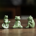 thumbnail image 3 of 4Pcs Frog Ornaments, Ceramic Small Frog Decorative Tea Table Desktop Tea Favor Tea Player Decorations Furnishings,C, 3 of 7
