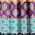 thumbnail image 3 of Bohemian Stripe Window Curtain Panels, Pair, 52" W x 63" L, Fuchsia & Orange - Colorful Short Curtains - Maximalist & Boho Decor - Boho Curtains For Bedroom, Living Room & Dining Room, 3 of 6