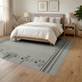 thumbnail image 3 of ODIKA 6'x9' Washable Area Rug Checkered Diamond Dot With Modern Interlocking Striped Accents for Queen Size Bedroom, Under Bed, Master Suite, Easy Care, Non-Shedding, 3 of 7