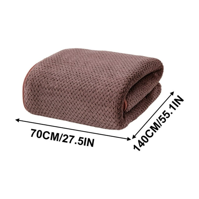 Solid Color Pineapple Reseau High Density Fleece Marginal Bath Towel Adult Solid Color Enlarged Bath Towel Thickened Marginal Towel 140x70cm