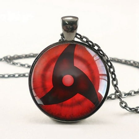 Fancyleo New Fashion Naruto Anime Pendant Sharingan Glass Cabochon Necklace Cosplay Cartoon Necklace