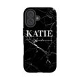 thumbnail image 1 of Personalised Black Marble Name iPhone 16 Plus Case,iPhone 15 Pro Max, 1 of 4