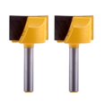 thumbnail image 1 of 2pcs 1/4 "Vástago De Cepillado De Superficie De Limpieza Inferior Router Bit 1" Diámetro De Corte., 1 of 6