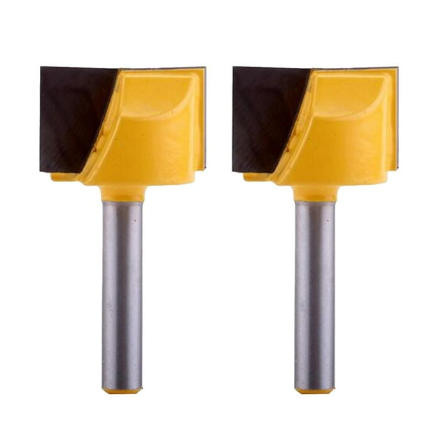 2pcs 1/4 "Vástago De Cepillado De Superficie De Limpieza Inferior Router Bit 1" Diámetro De Corte.