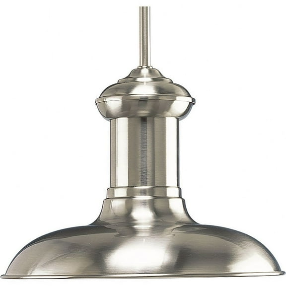 Progress Lighting, Brookside, 1-Light Pendant, Brushed Nickel, Metal Shade