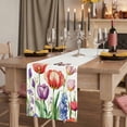 thumbnail image 2 of Spring Floral Butterfly Flowers Summer Tulip Botanical Table Runner for Dining Table, Decorative Table Linen for Kitchen, Dining Room Tabletop Décor, Machine Washable, 13"x90", 2 of 9