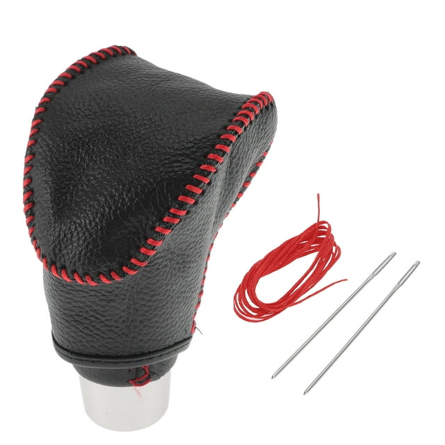 Cubierta de pomo de cambio antideslizante Unique Bargains, protector de mango de cambio para Kia Soul 2020-2023, cuero sintético negro y rojo