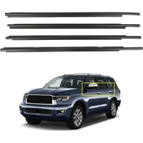 SHZAITOR 4Pcs Black Weatherstrip Window Moulding Trim Car Outside Replacement for 2008-2020 Sequoia 68163-0C030 68164-0C030
