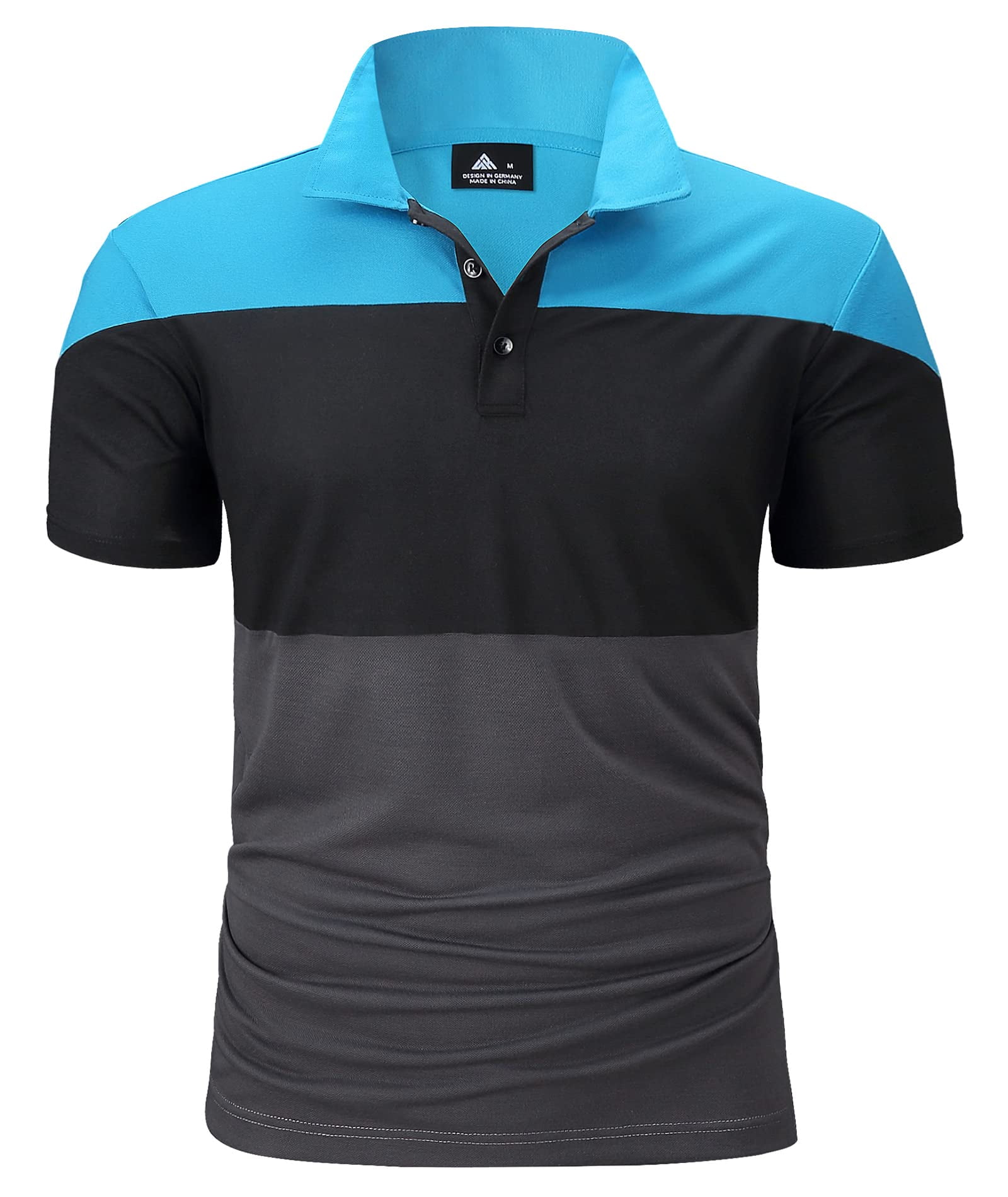 SCODI Men's Golf Polo Shirts Color Block Short Sleeve Casual Shirts for ...