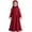 0-Red10, variant on Oiyii Infant Girls Abaya Hijab Long Sleeve Prayer Dress with Scarf Outfits, Sizes 18-24 Months