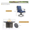 thumbnail image 2 of ALAULM 5PCS Metal Outdoor Patio Furniture Set with 48"/55000 BTU Round Fire Pit Table,Outdoor Dining Table Set 4 Swivel Chairs No-Slip Cushions,Navy Blue, 2 of 8