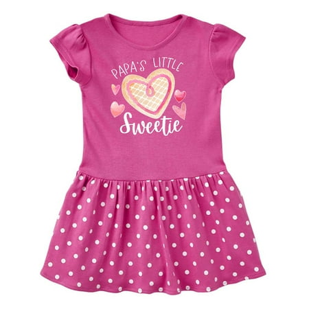 

Inktastic Papa s Little Sweetie with Pink Heart Cookie Gift Toddler Girl Dress