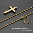 thumbnail image 3 of DORANA Gold Plated Cross Necklaces for Men Boys American Flag Pendant Chain Catholic Christian Religious Birthday Fathers Day Jewelry Gifts Teen Him Dad Tween Son Adults Kids Age Ideas, 3 of 5