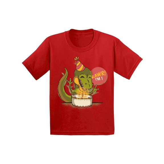 Awkward Styles 1st Birthday T-Shirt I'm One Dinosaur Baby Shirt