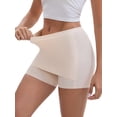 thumbnail image 4 of INSPIRE CHIC Women's Anti Chafing Hip-Lifting Mid Rise Tummy Control Elastic No Show Slim Shorts Under Dress S Beige, 4 of 5