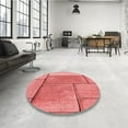 thumbnail image 3 of Ahgly Company Indoor Square Patterned Light Coral Pink Area Rugs, 6' Square, 3 of 6