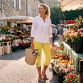 thumbnail image 4 of Jsaierl Capris for Women Casual Summer Fashion Lightweight Stretch Skimmer Pants Drawstring Capri Pant Plus Size Activewear, 4 of 9