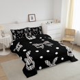 thumbnail image 3 of Erosebridal Wildlife Rabbit Comforter Sets Queen Size,Bowknot Geometric Buffalo Bedding Queen Comforter Set,Easter Decor,Reversible,Ultra Soft,3 Pieces, 3 of 7