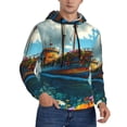thumbnail image 2 of Lsque Floral Ship On Ocean Pattern Casual Men's Hoodie,Hooded Sweatshirt with Kangaroo Pocket,Pullover Hoodie-3X-Large, 2 of 7